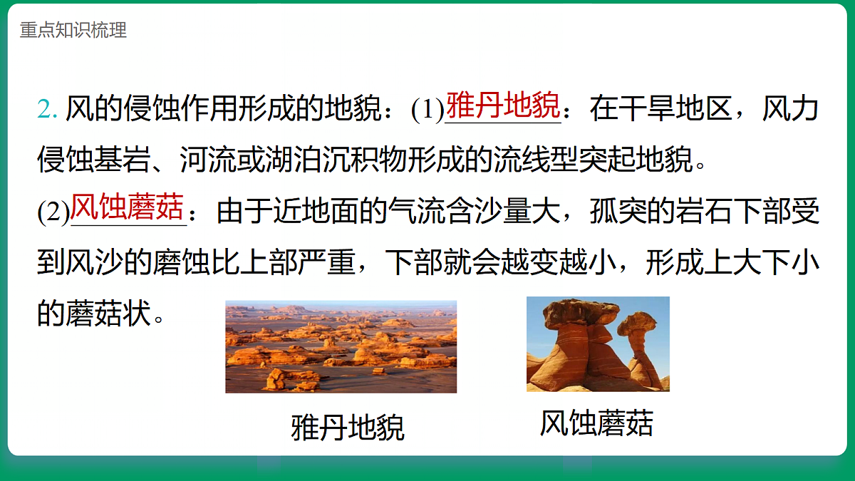 4.7风对地表的作用 课堂重点知识笔记课件第3页