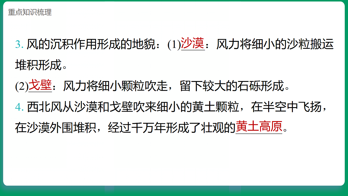4.7风对地表的作用 课堂重点知识笔记课件第4页