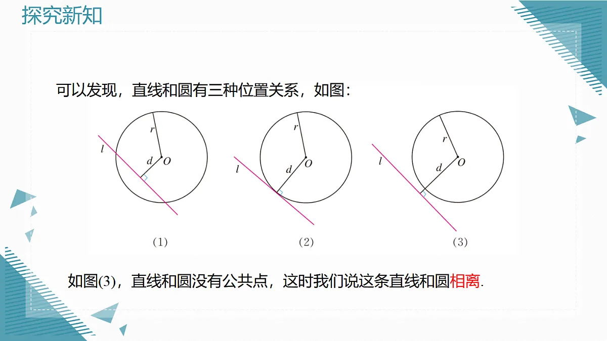 2026学年新人教版初中数学九年级上册30.1.1直线与圆相离、相切、相交课件第6页