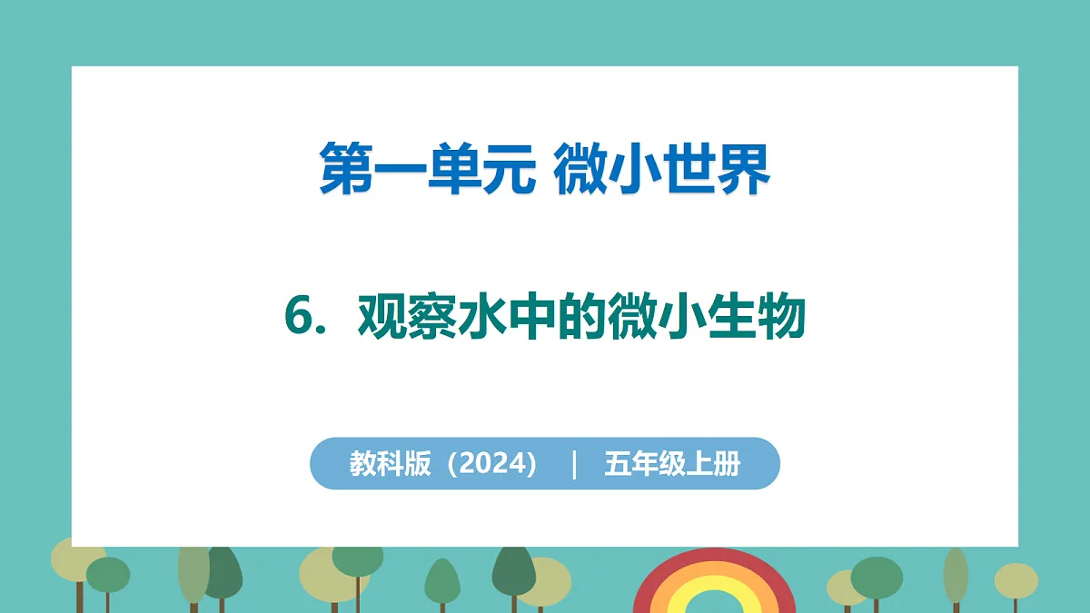 1.6 观察水中的微小生物 - 小学科学五级上册 同步教学课件(教科版2024)第1页