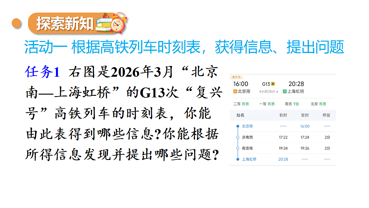 综合与实践 高铁列车运行中的数量关系第5页