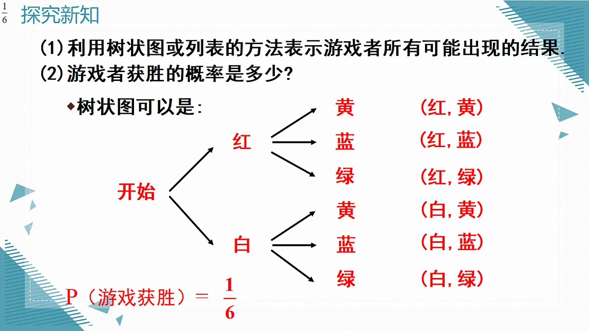 2026学年新北师大版初中数学九年级上册第六章1用树状图或表格求概率(第3课时)课件第3页
