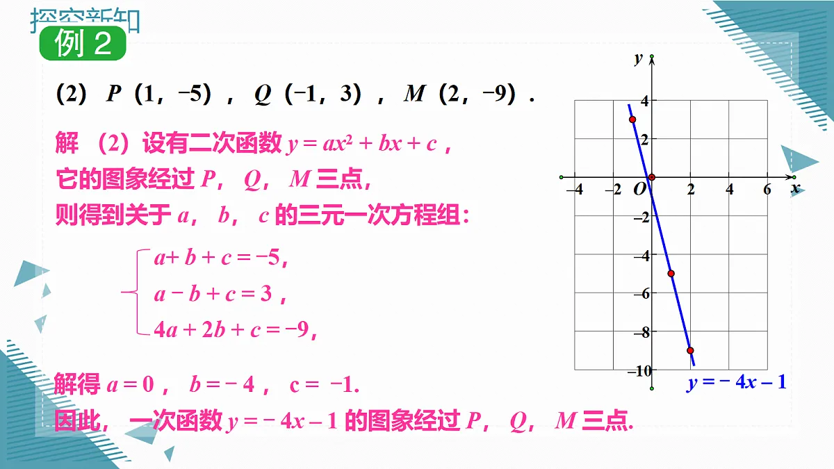2026学年新湘教版初中数学九年级上册4.3 二次函数的表达式的求法课件第7页
