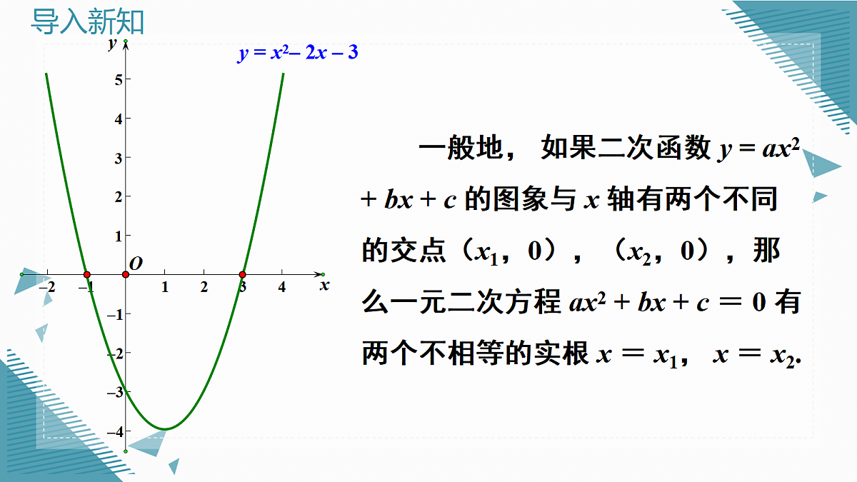 2026学年新湘教版初中数学九年级上册4.4 二次函数与一元二次方程的关系课件第4页