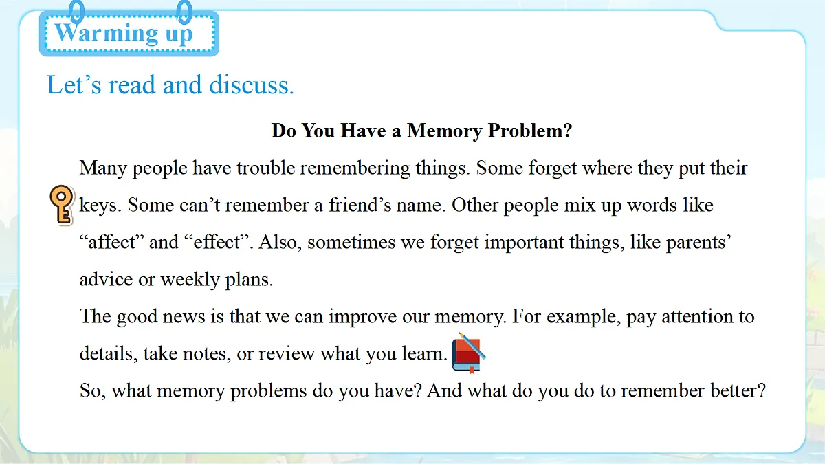 Unit 4 Our Memory (第1课时) Section A 1a-2d第3页