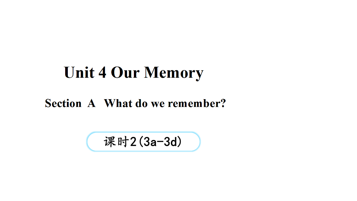 Unit 4 Our Memory(第2课时)Section A 3a-3d第1页