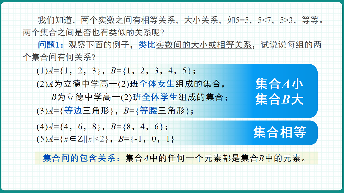 1.2《 集合间的基本关系》课件 人教版(2019)高一数学必修一第6页