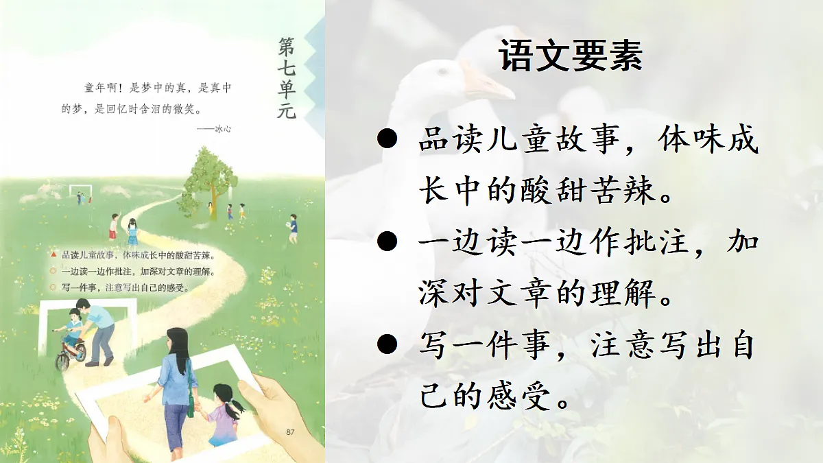 【教学课件】20《牛和鹅》第1课时第1页