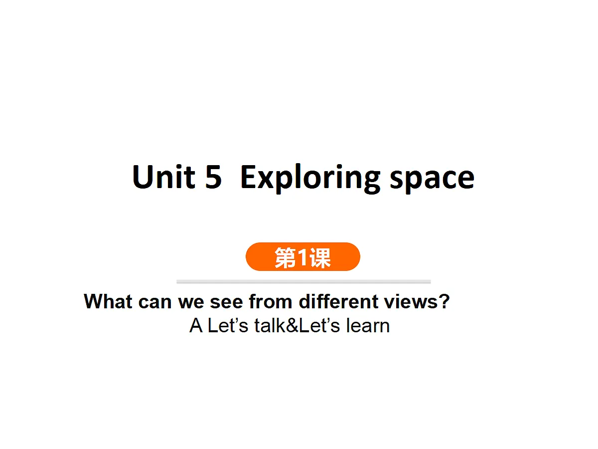 第1课时 A Let’s talk&Let’s learn第1页