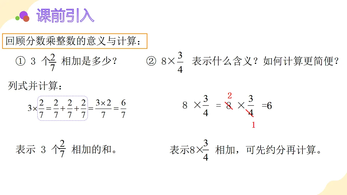 2026(新教材)人教版数学六年级上册-2.2《一个数乘分数》(课件)第4页