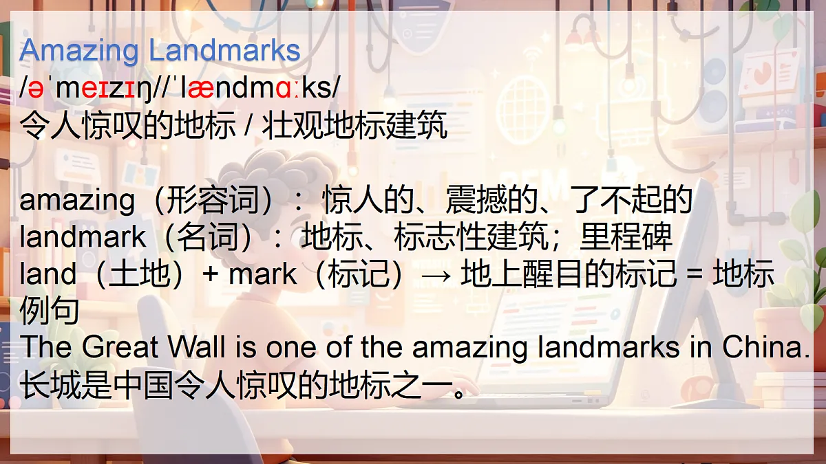 Unit 1 Amazing Landmarks Part A 第1课时第6页