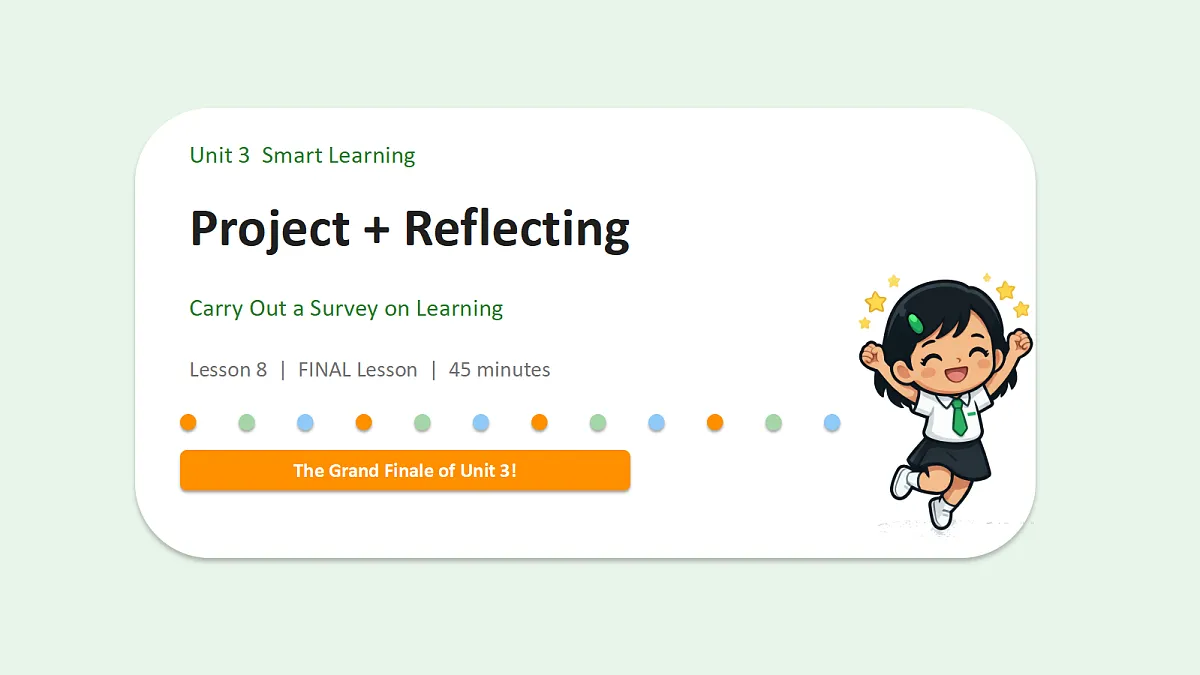 新人教版(2024)英语九年级(初三)上册-Unit3 Smart Learning Project 4a-4d + Reflecting 项目复习课 课件(lesson 8)第1页