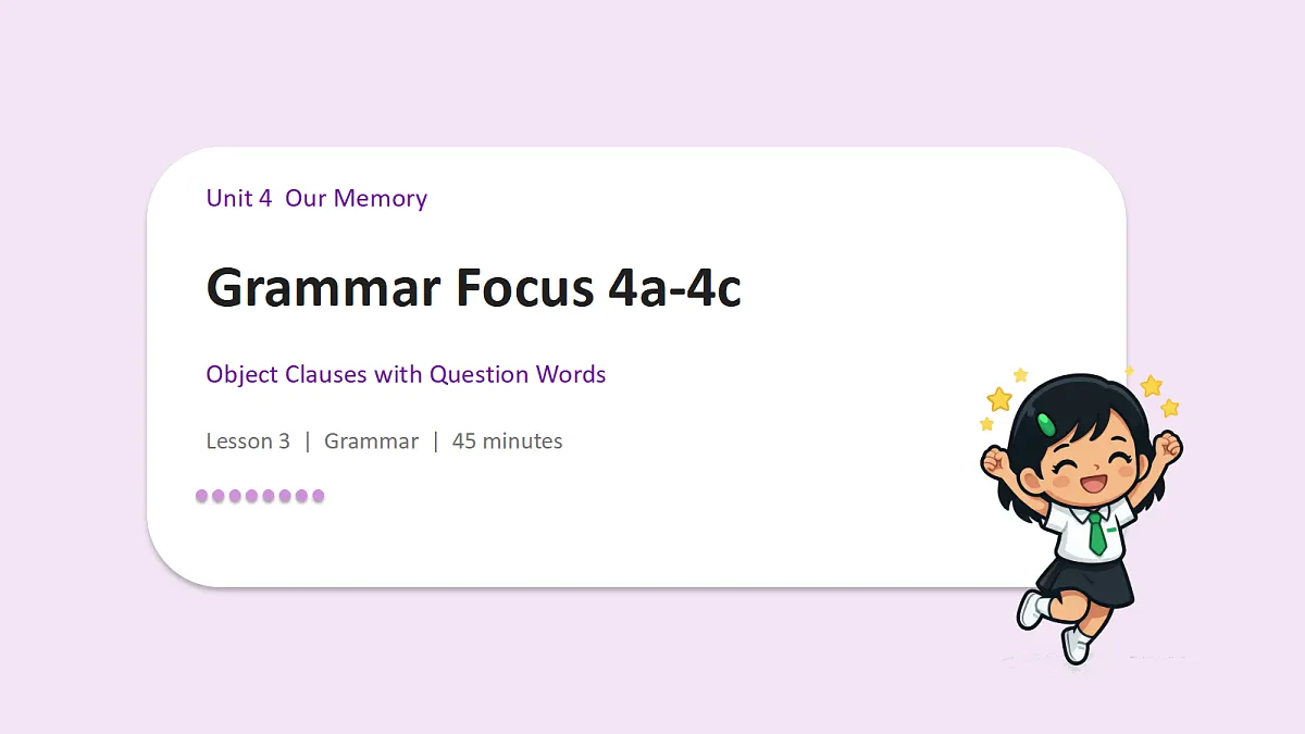 新人教版(2024)英语九年级(初三)上册-Unit4 Our Memory Grammar Focus 4a-4c 语法课 课件(lesson 3)第1页