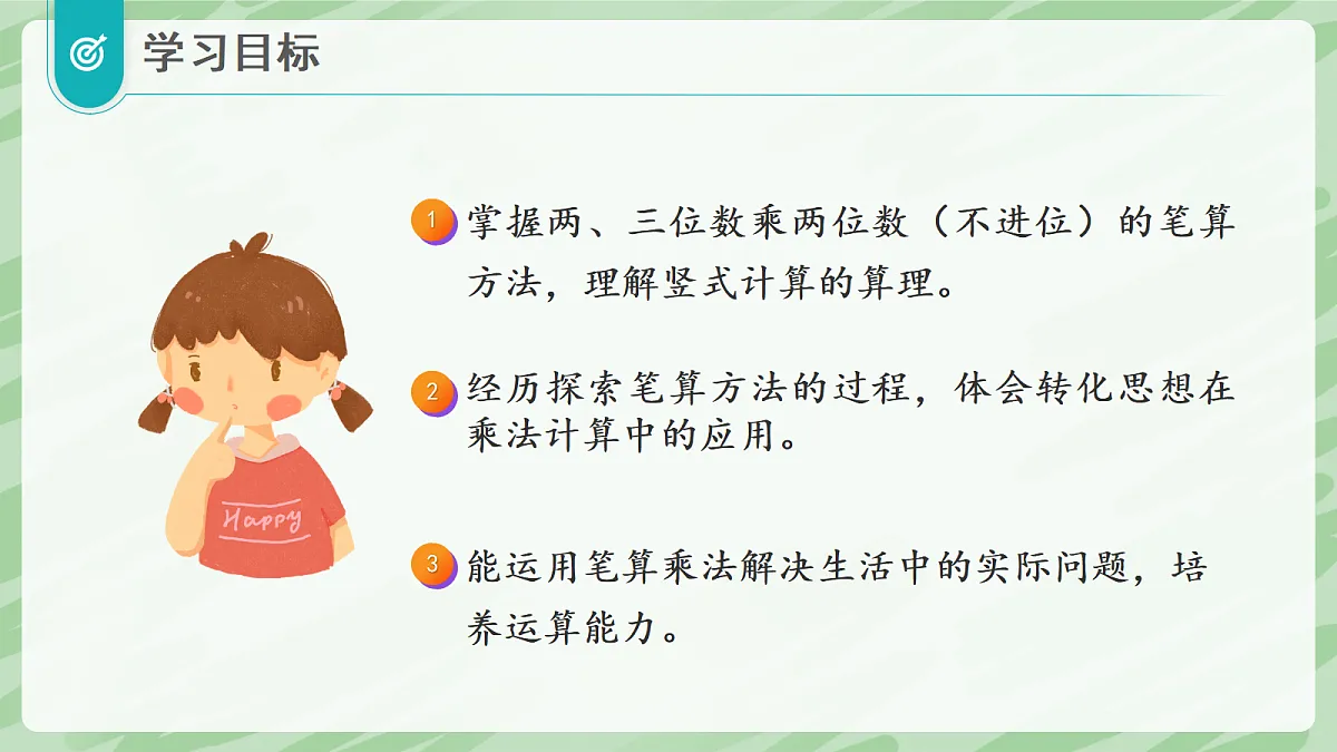 3.2 笔算乘法(第1课时)两、三位数乘两位数(不进位) - 小学数学四年级上册同步教学课件(人教版2024)第2页