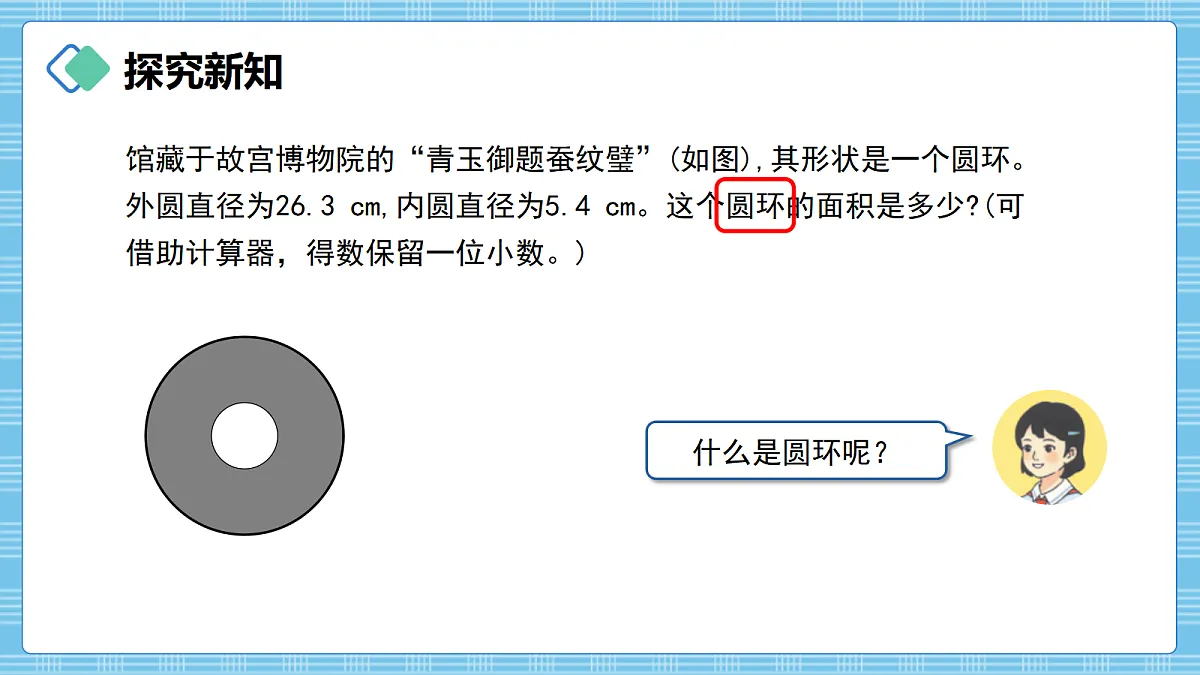 (2026新教材)人教版小学数学六年级上册 4.5《圆环的面积》PPT课件第3页