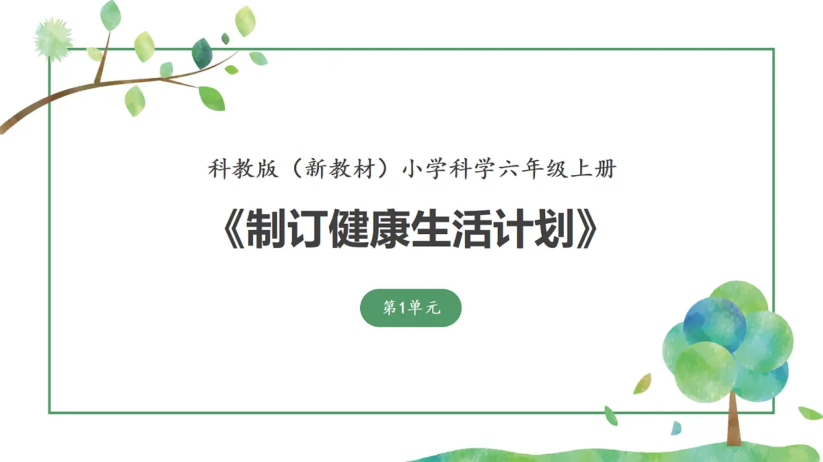 《制订健康生活计划》课件第1页
