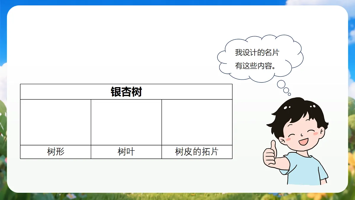 2.9 《给树做”名片“》(教学课件)青岛版(五四制)科学一上第6页