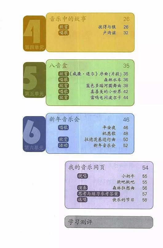 人教版音乐（简谱）五年级上册电子课本（高清版）第3页