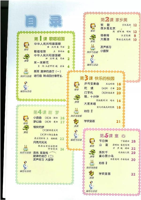 人音版音乐（简谱）四年级上册电子课本2024高清PDF电子版02