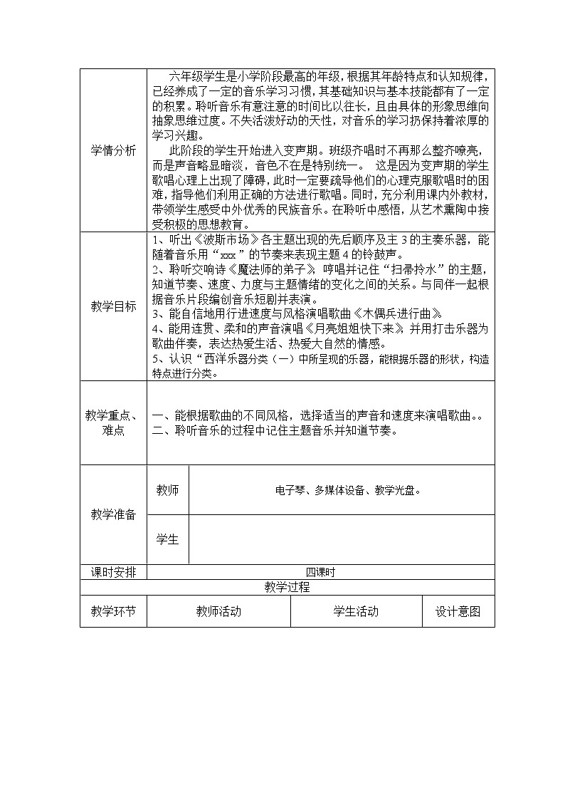 六年级上册音乐教案-3《美丽的童话》︳人音版（五线谱）第2页