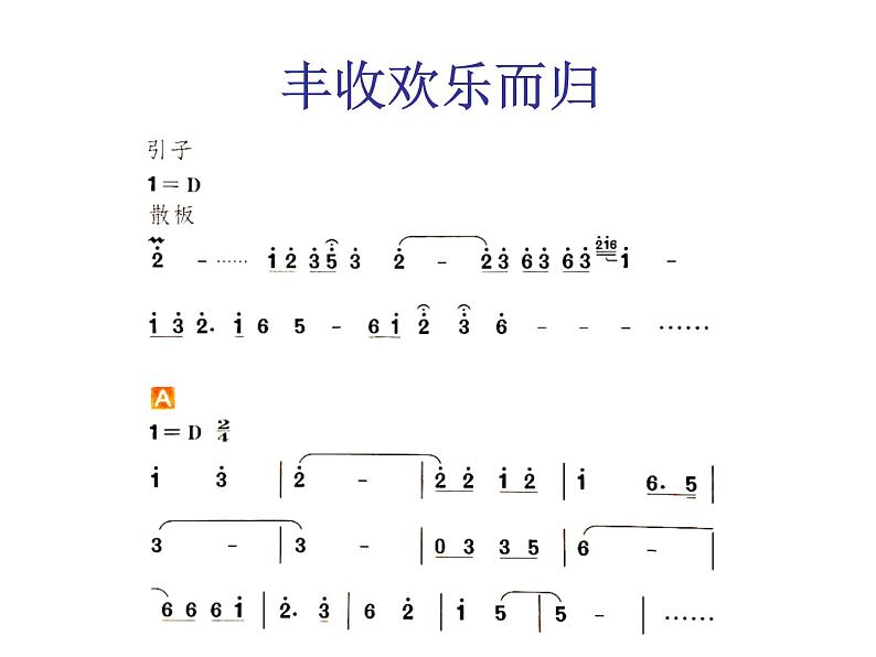 人教版新课标四年级上册音乐 第一单元  丰收欢乐而归 课件 (共8张PPT)第3页