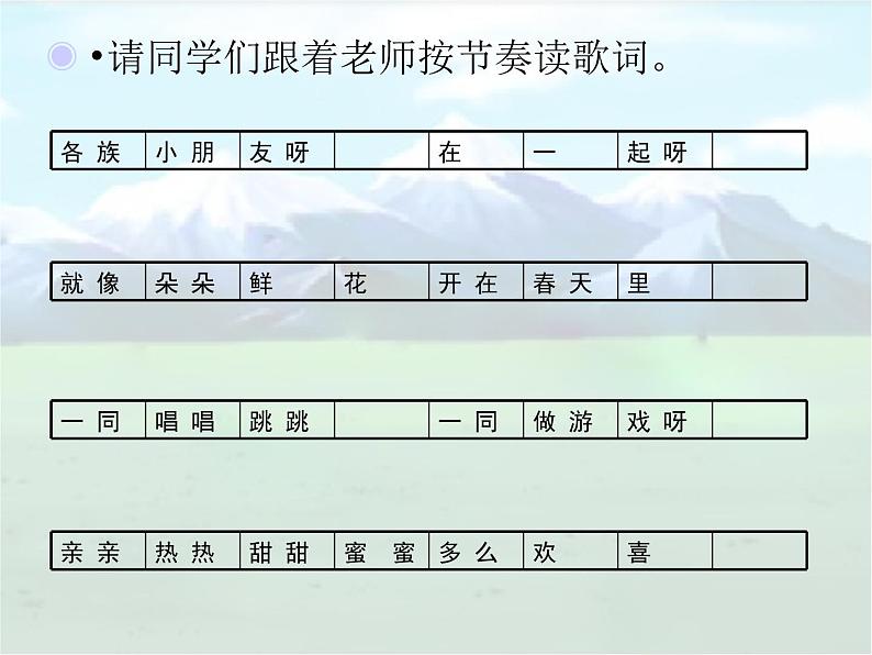 人教新课标一年级音乐上册-3.6 各族小朋友在一起 课件(共12张PPT)第5页