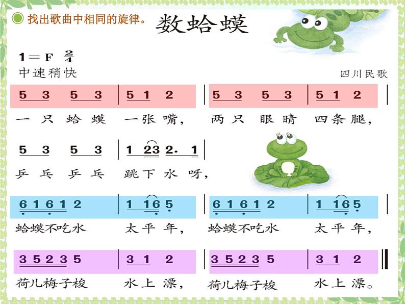 人教新课标二年级音乐上册-第二单元 数蛤蟆（课件）第5页