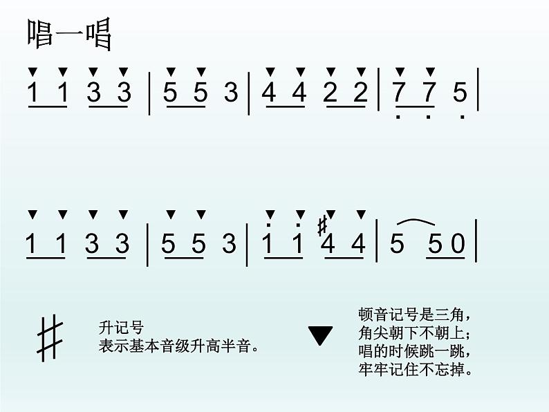 人教版新课标四年级上册音乐 第一单元  音乐知识力度记号1（课件）07