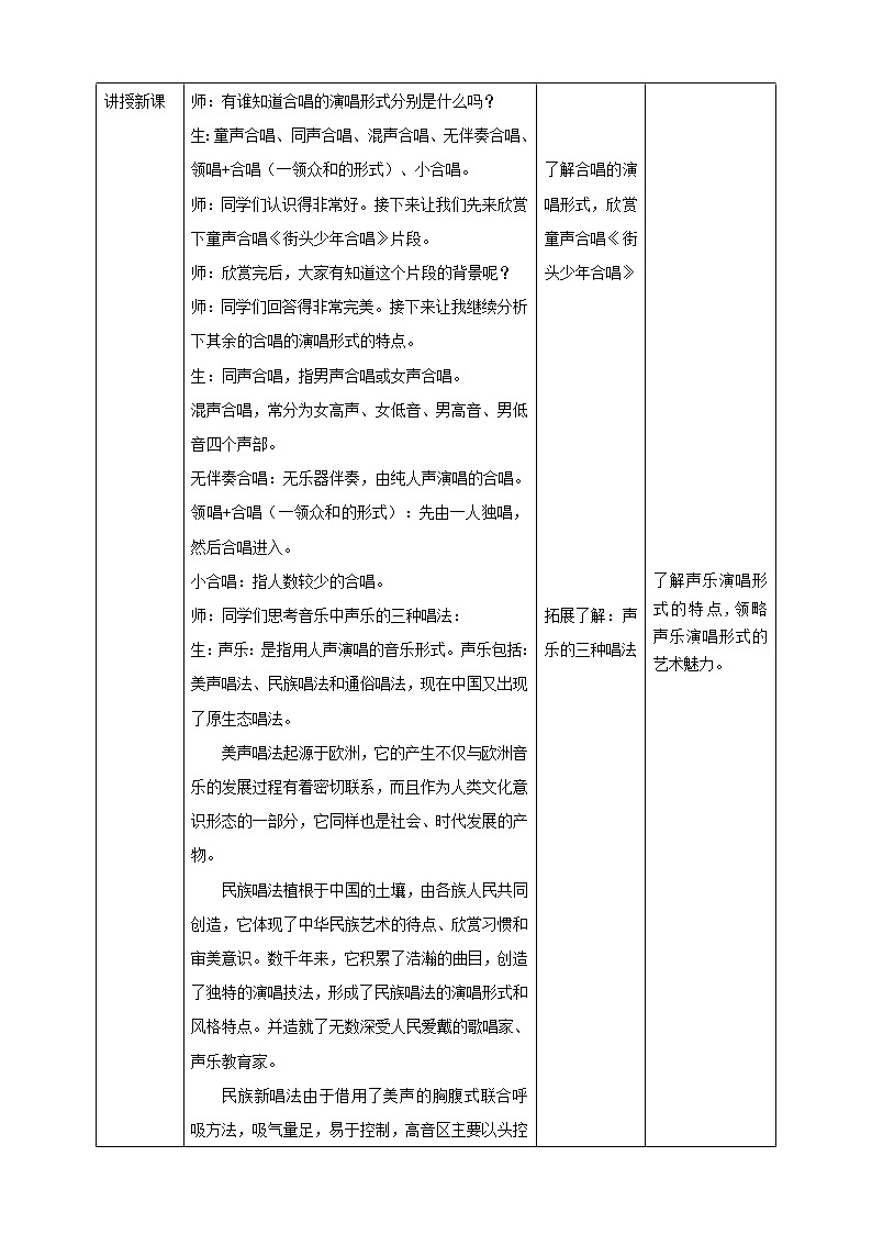 第五课 声乐的演唱形式 教案第2页