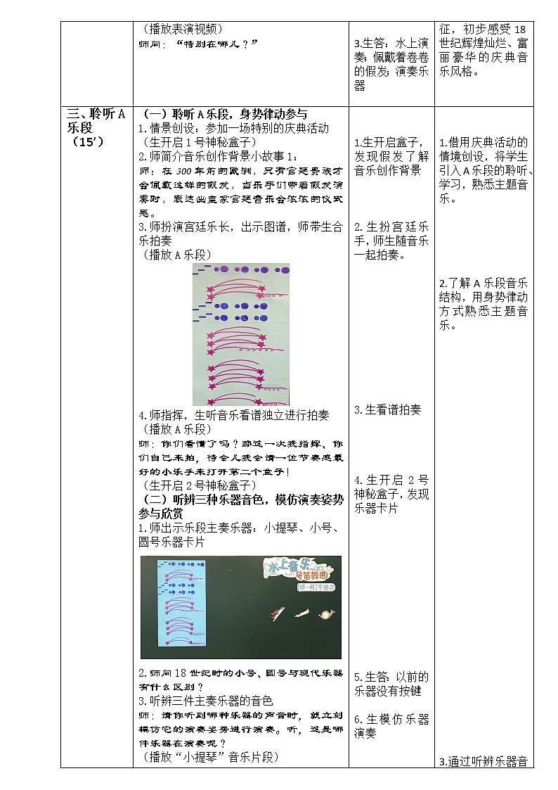 音乐 人音版（简谱）四年级上册  第六课  聆听 水上音乐（教案）第3页