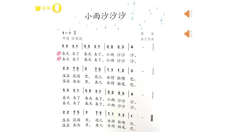 小学音乐一年级下册唱歌《小雨沙沙沙》课件PPT第5页