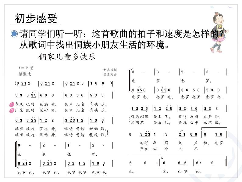 人教版小学四年级音乐侗家儿童多快乐 课件 (3)第4页