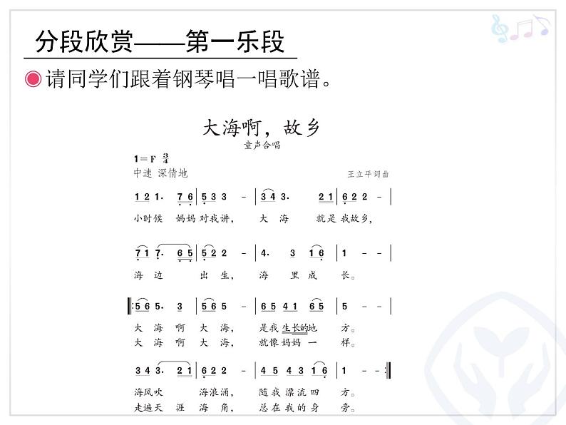 人教版小学四年级音乐大海啊，故乡 课件 (1)第5页