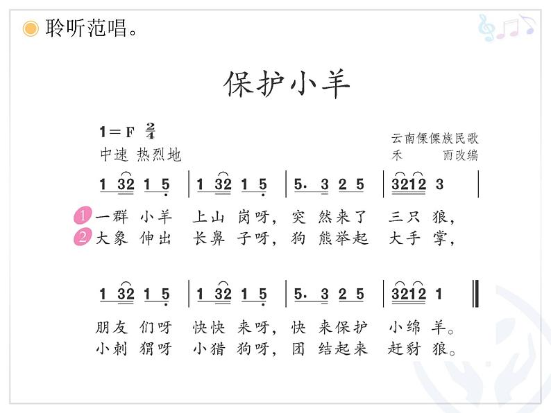 人教版小学一年级音乐保护小羊 课件 (3)第3页