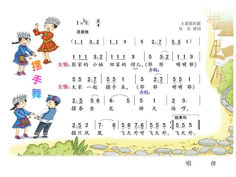 湘艺版小学三年级音乐（集体舞）摆手舞 课件 (2)第6页