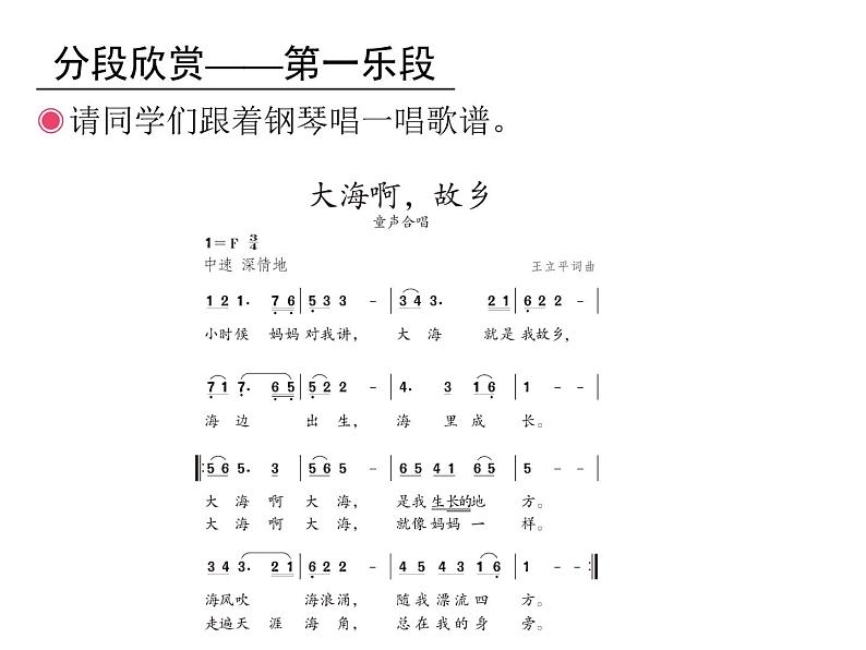 四年级上册音乐课件－第一单元《大海啊，故乡》｜人教新课标（2014秋）    (共12张PPT)07