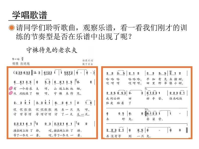 四年级上册音乐课件-2.4唱歌 守株待兔的老农夫   人教新课标第7页