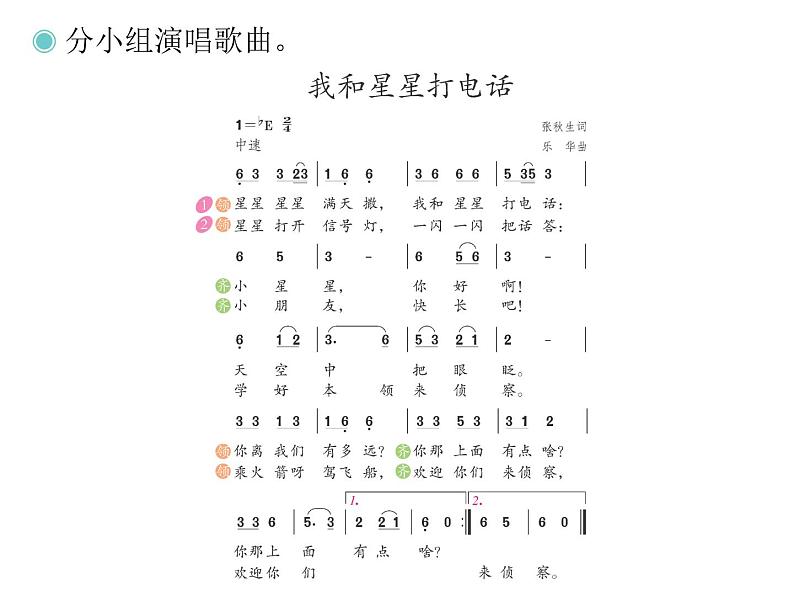 一年级下册音乐课件－我的音乐网页4 我和星星打电话  ｜人教新课标（2014秋） (共16张PPT)08