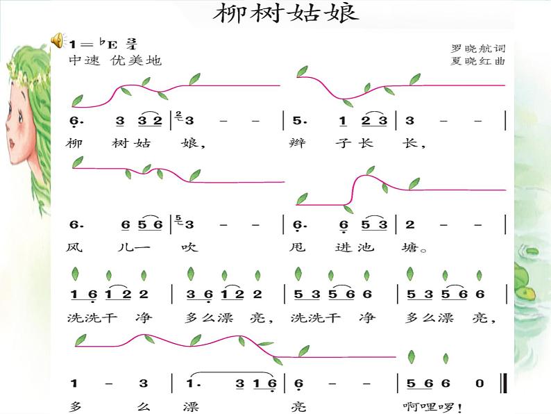 一年级下册音乐课件第二单元 唱歌 柳树姑娘 人教版   9张第4页