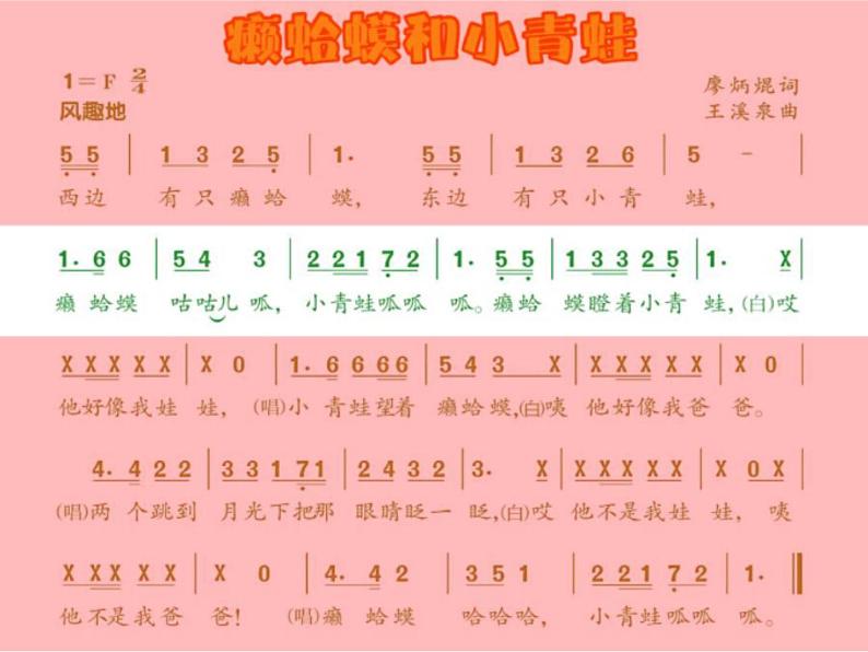 小学音乐人音版 四年级下册 演唱癞蛤蟆和小青蛙 课件07