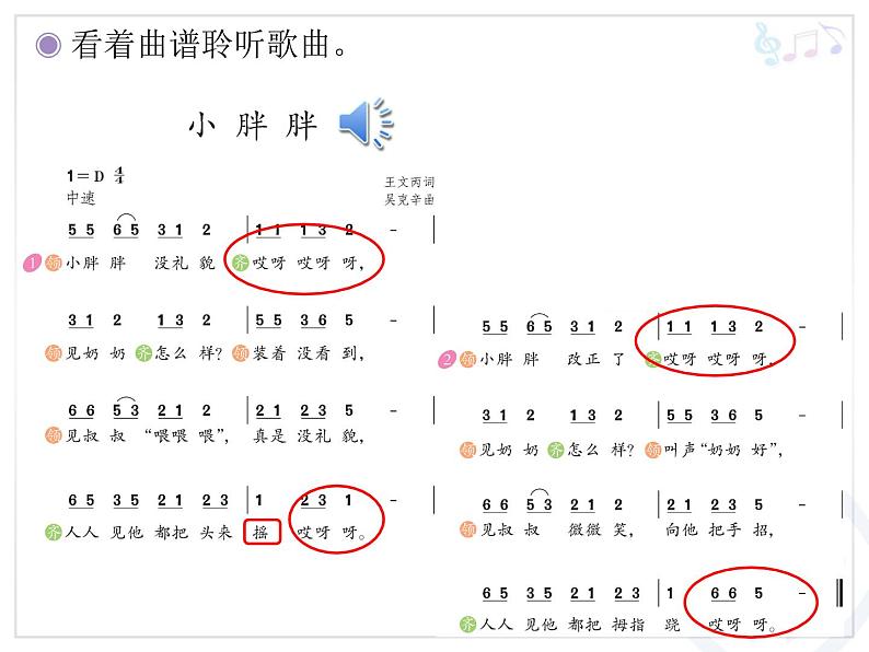 一年级下册音乐课件 - 第一单元《表演唱 小胖胖》人教版   10张第3页