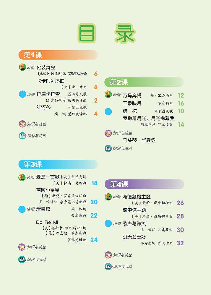 小学音乐人音版（主编敬谱）六年级下册电子教材2023高清PDF电子版 电子课本03