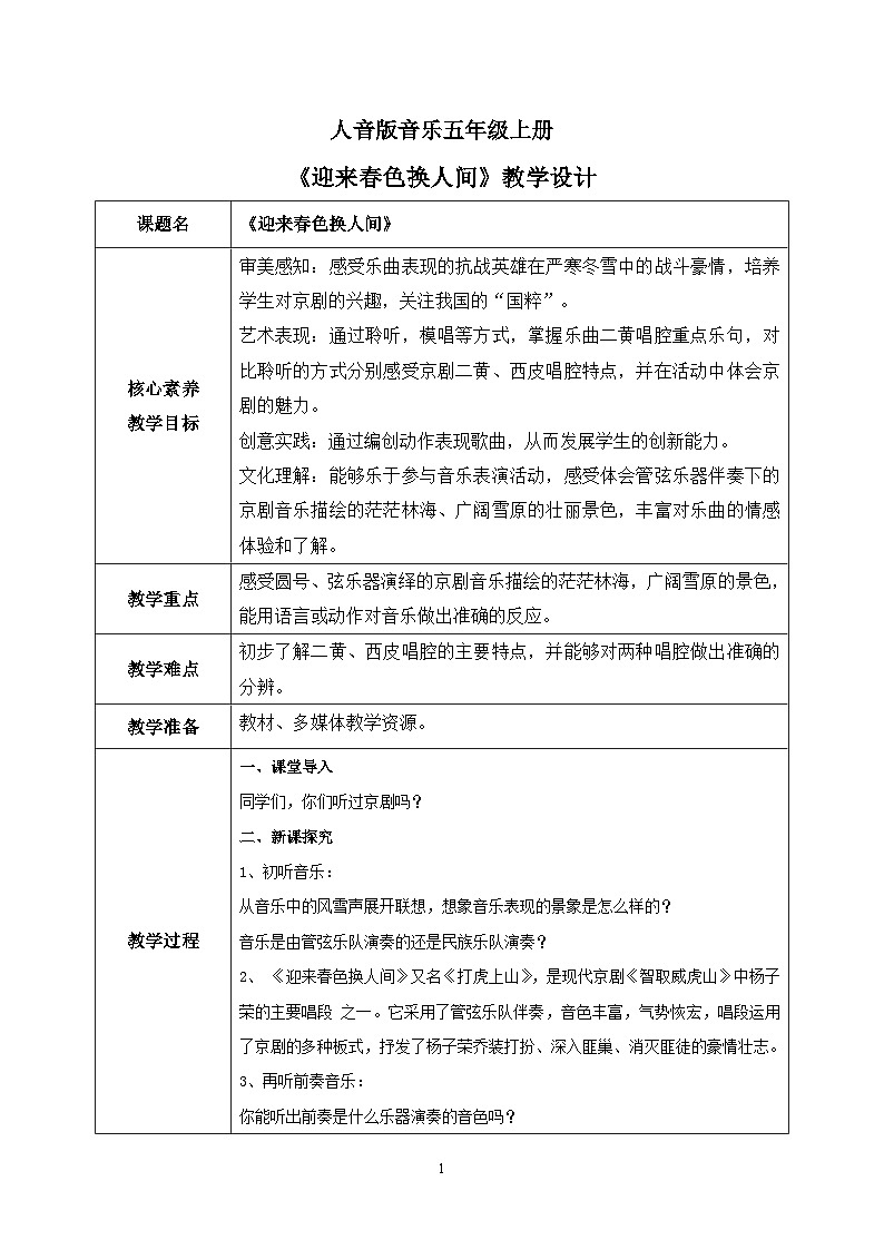 【核心素养】人音版（2012）音乐五上7.2 迎来春色换人间 课件+教学设计+素材01