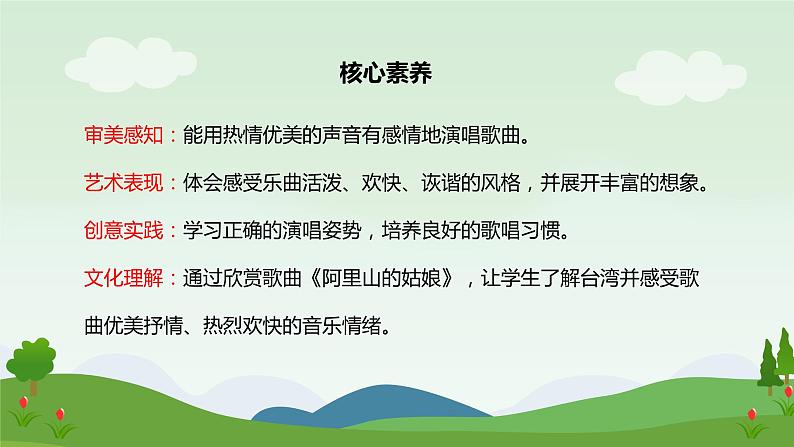 【核心素养目标】人音版（2012）音乐六上6.2 阿里山的姑娘（欣赏） 课件+教学设计+素材02