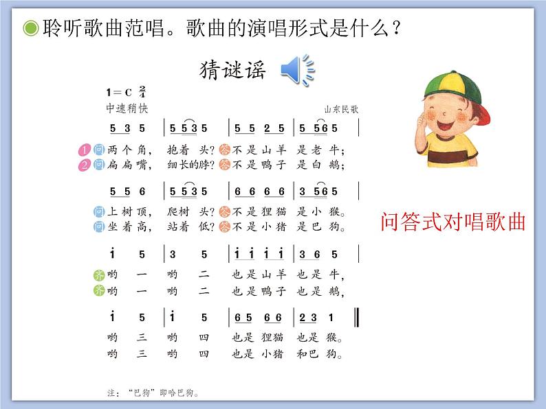 人教版2上音乐 2.4 猜谜谣 课件第4页