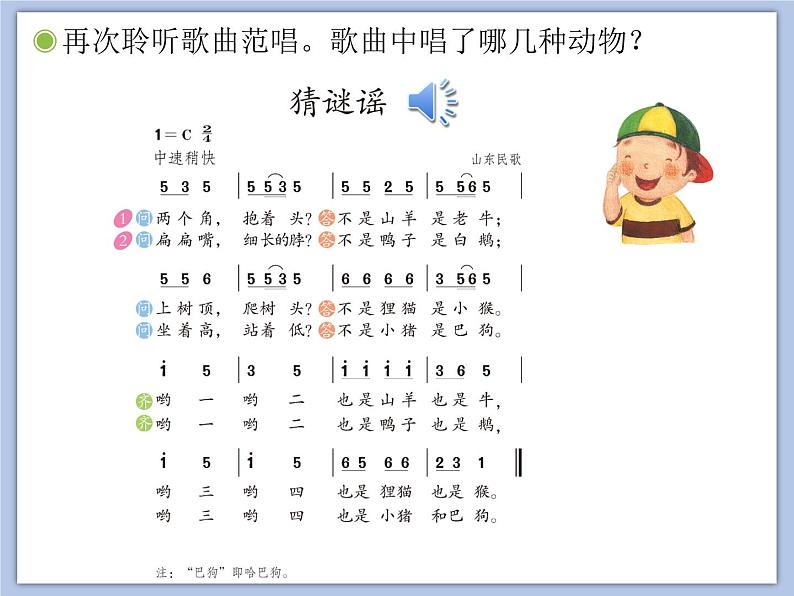 人教版2上音乐 2.4 猜谜谣 课件第5页