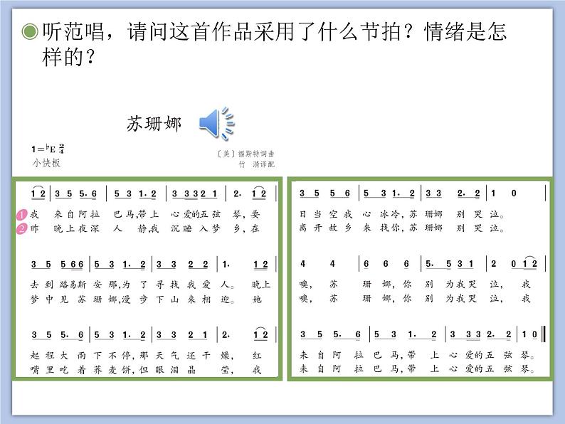 人教版6上音乐 5.5 苏珊娜 课件第2页