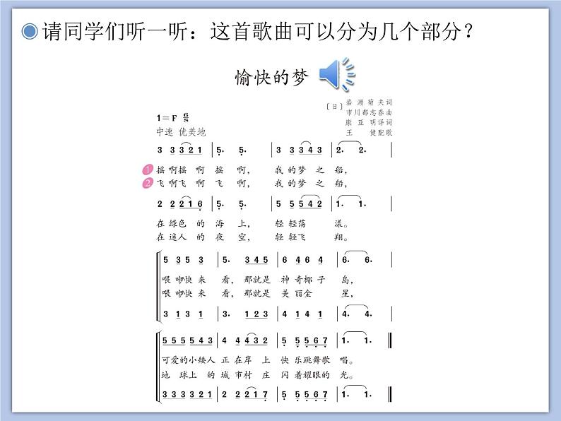 人教版4上音乐 6.1 愉快的梦 课件07