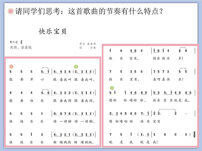 人教版3上音乐 1.6 快乐宝贝 课件+教案+素材04