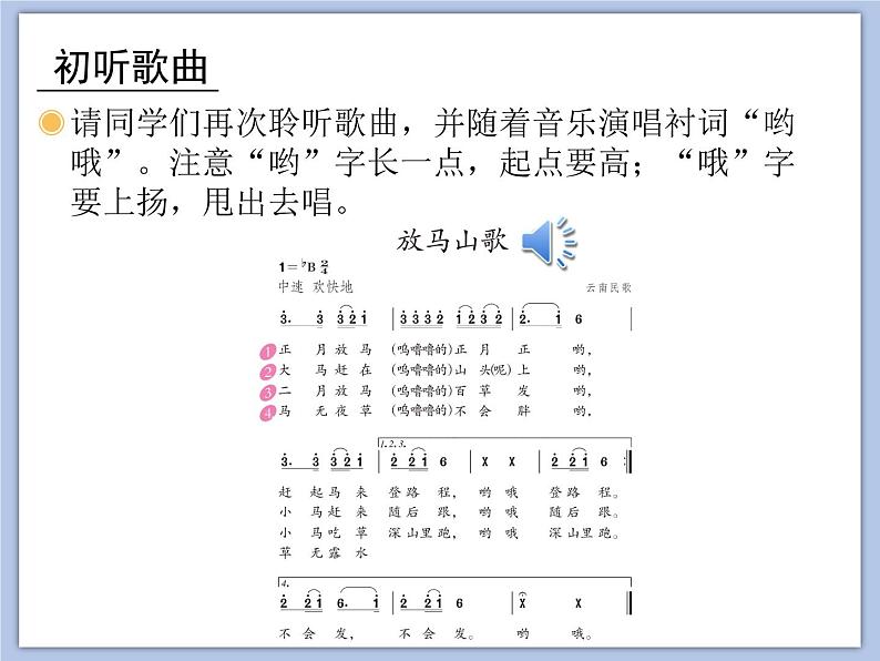 人教版3上音乐 2.1 放马山歌 课件+教案+素材04